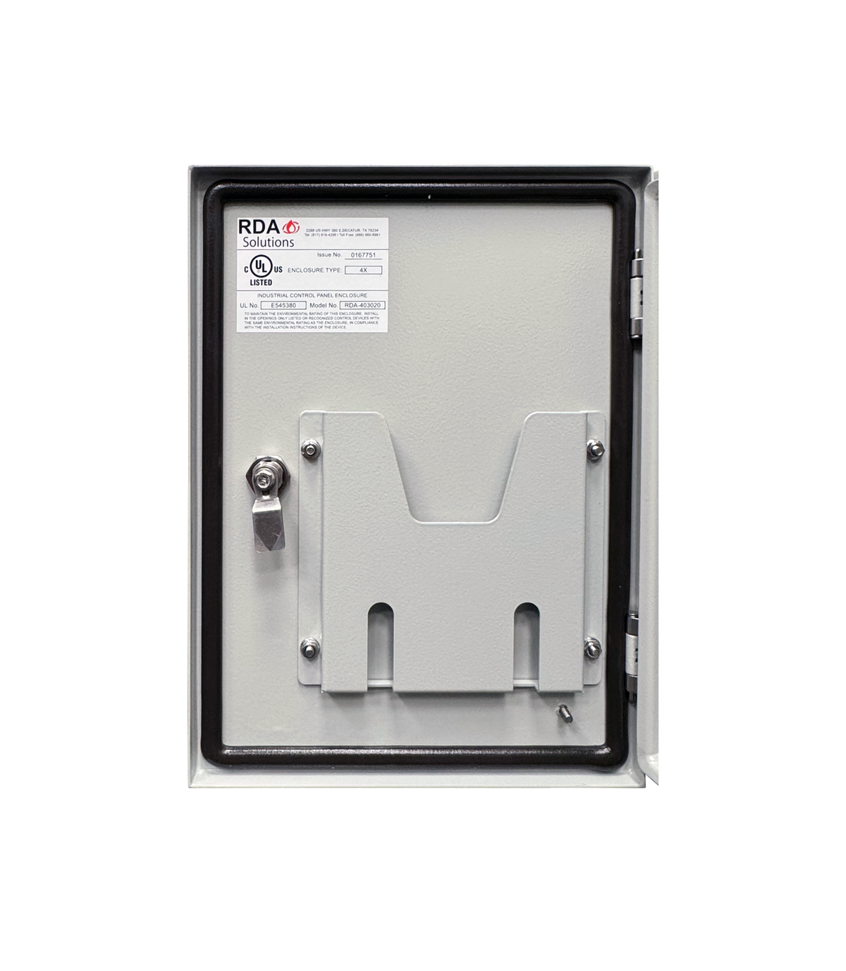 Vizor 16" x 12" x 8" Steel Control Panel Enclosure - UL Listed Type 4X (CP-161208-UL)