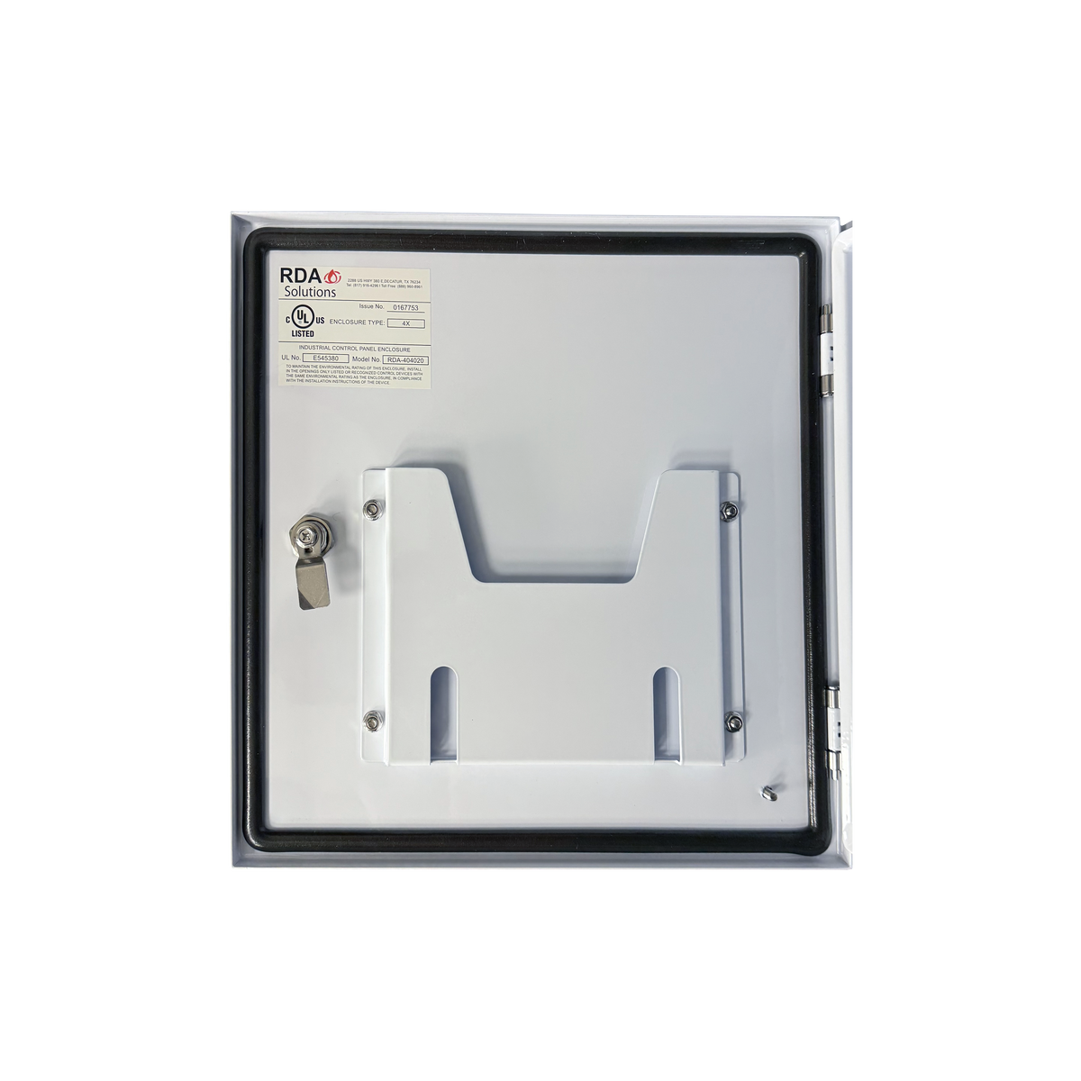 Vizor 16" x 16" x 8" Steel Control Panel Enclosure - White, UL Listed Type 4X (CP-161608-UL-White)