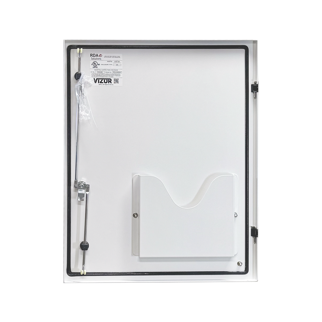 Vizor 30" x 24" x 10" Aluminum Control Panel Enclosure - 3-Point Latch, UL Listed Type 4X (CP-302410-A3-UL)